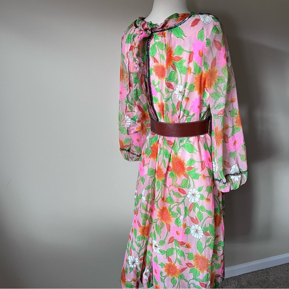60s Vibrant Floral Dress - Picture 4 of 9